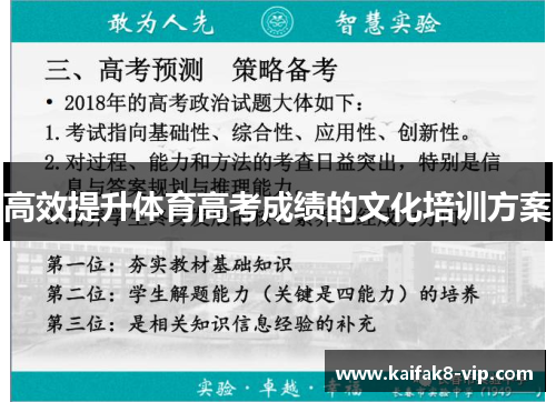 高效提升体育高考成绩的文化培训方案
